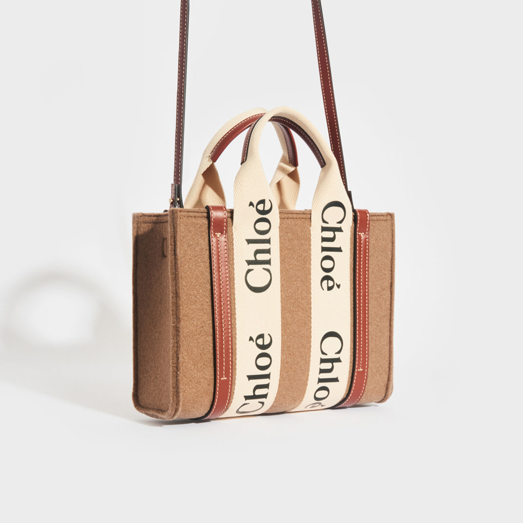 Small Woody Tote Bag in Light Brown