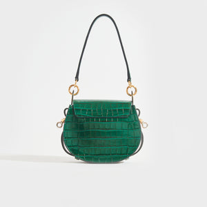 CHLOÉ Small Tess Mock Croc Leather in Green