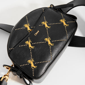 Top view of the CHLOÉ Studded Embroidered Leather Shoulder Bag