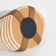 Load image into Gallery viewer, CHLOÉ Woody Large Striped Raffia Tote with Ribbon