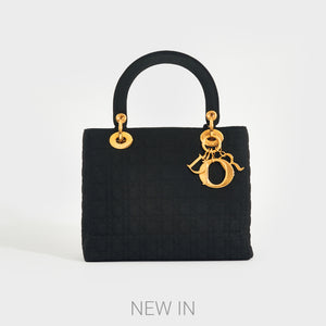 CHRISTIAN DIOR Medium Lady Dior Bag in Black Nylon [ReSale]