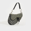 Trotter Saddle Canvas Shoulder Bag in Black