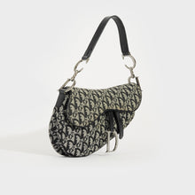 Load image into Gallery viewer, CHRISTIAN DIOR Trotter Saddle Bag Canvas Shoulder Bag in Black