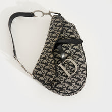 Load image into Gallery viewer, CHRISTIAN DIOR Trotter Saddle Bag Canvas Shoulder Bag in Black