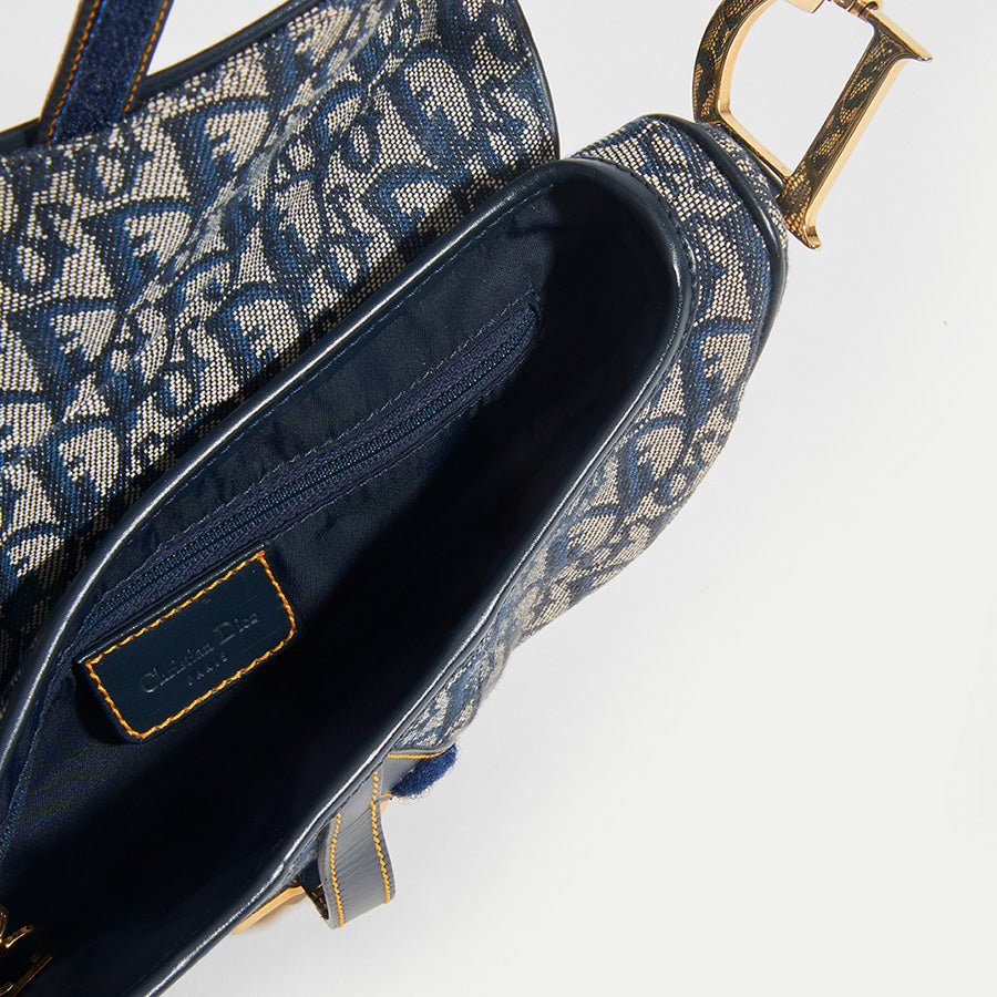 DIOR Vintage Saddle bag Blue Denim COCOON
