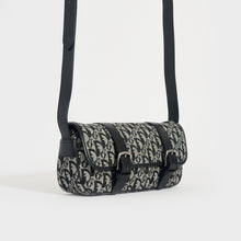 Load image into Gallery viewer, CHRISTIAN DIOR Vintage Trotter Canvas Shoulder Bag in Black