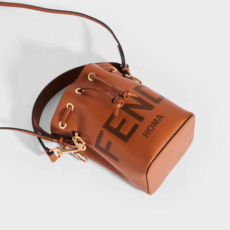 Fendi Mon Trésor Small Embossed Leather Bucket Bag
