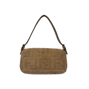 FENDI Baguette Bag with Woven Leather in Beige [ReSale]