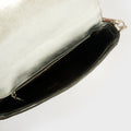 Small Zucca Baguette Bag in Silver Embossed Leather
