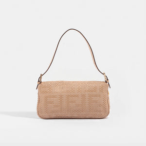 FENDI Baguette Bag with Woven Leather in Beige