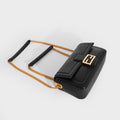 Baguette Chain Shoulder Bag in Black Nappa Leather