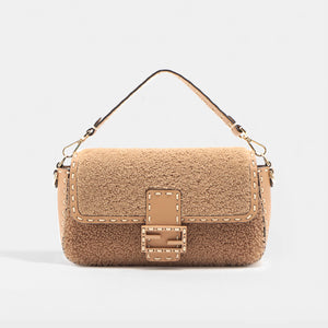 FENDI Baguette Sheepskin Bag in Beige