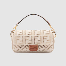Load image into Gallery viewer, FENDI Baguette Bag in White Canvas with Embroidery
