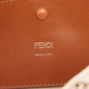 FENDI Baguette Bag in White Canvas with Embroidery [ReSale]