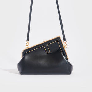 FENDI First Leather Shoulder Bag in Black