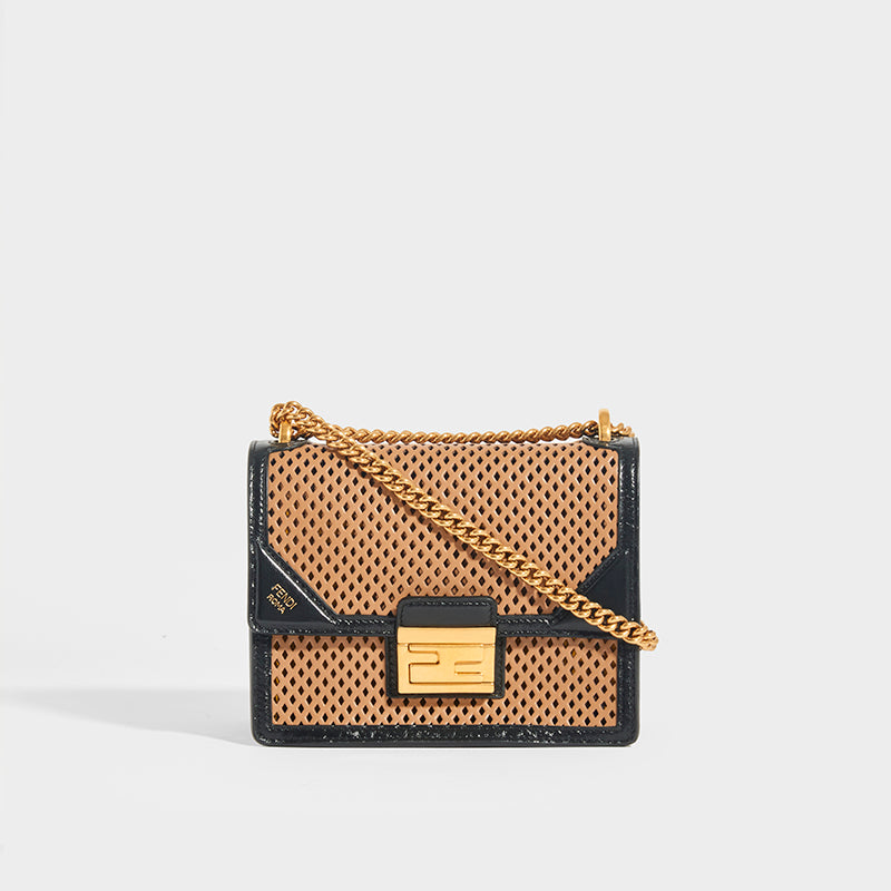 Kan U Small Shoulder Bag in Brown/Black Leather