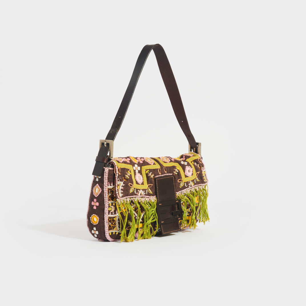 Mamma Baguette Beaded and Embroidered Shoulder Bag