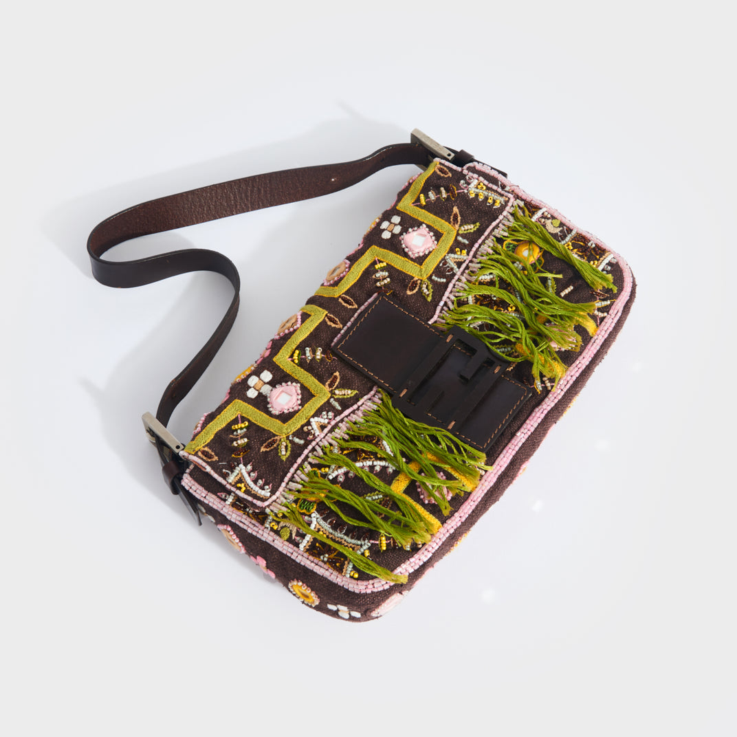 Mamma Baguette Beaded and Embroidered Shoulder Bag