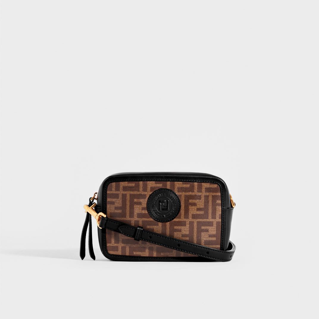 Cross body bags Fendi - Leather and FF glazed fabric double bag