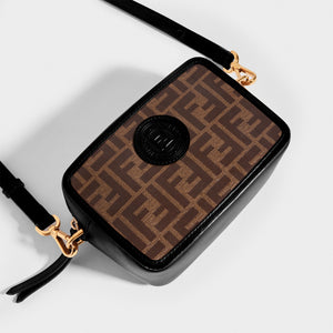 FENDI Mini Camera Case Crossbody Bag in Multicolour Canvas With Black