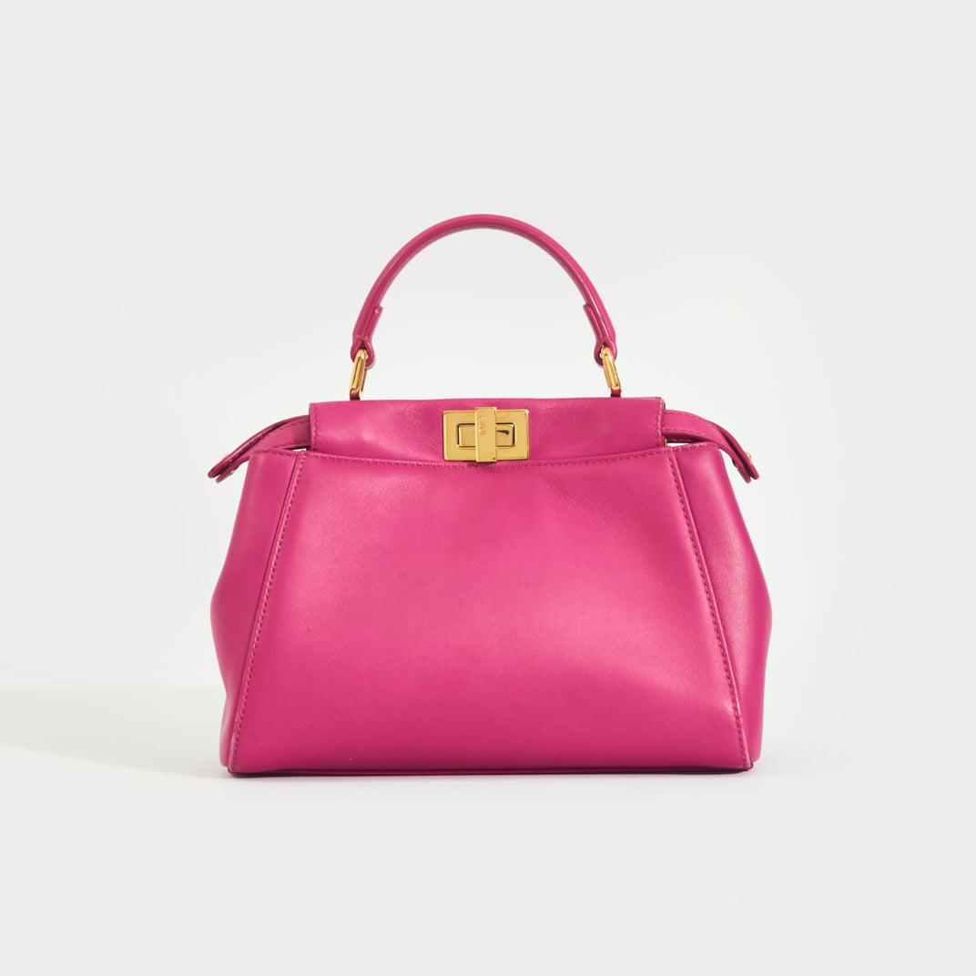 Front of the. FENDI Mini Peekaboo Handbag in Pink