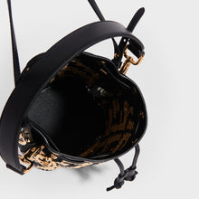Load image into Gallery viewer, FENDI Mon Tresor Mini FF-Logo Raffia Bucket Bag