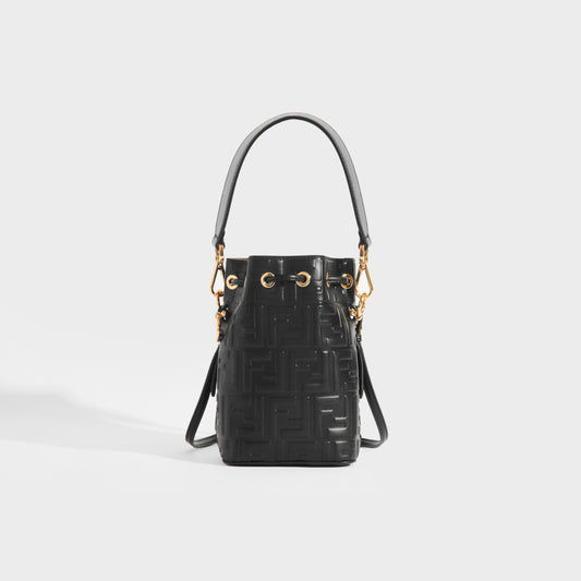 Mon Trésor Mini Bucket Bag in Black