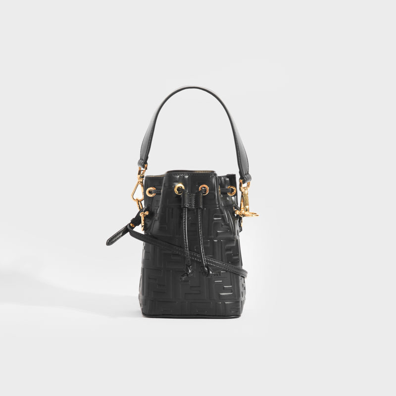 Fendi Mon Tresor Bucket Bag Mini Black Leather
