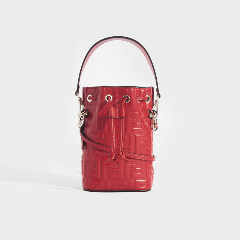 Front view of the FENDI Mon Trésor Mini Bag in Red