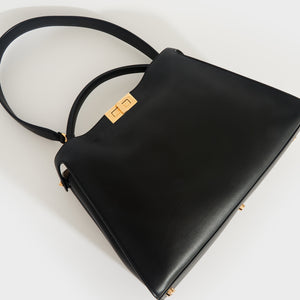 FENDI Peekaboo Essentially Nappa Leather Handbag in Black