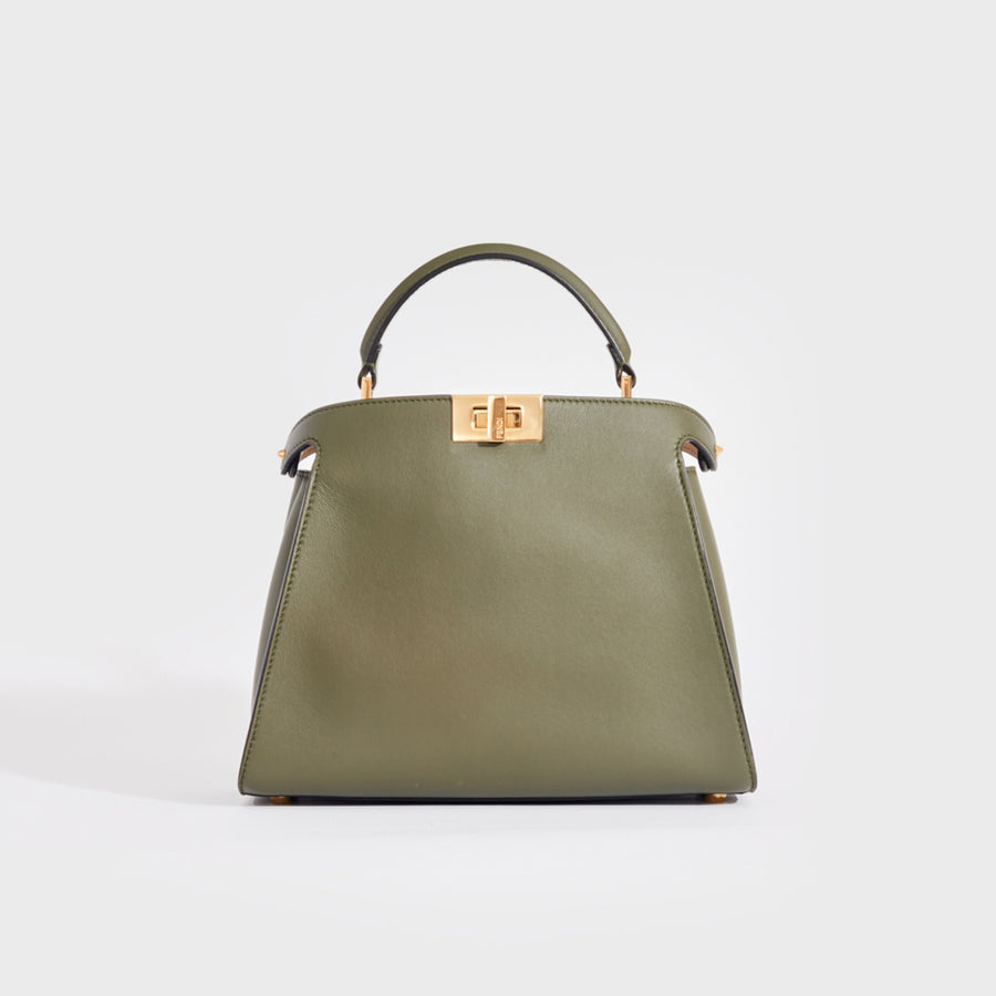 Peekaboo Essentially Small Nappa Leather Handbag in Khaki