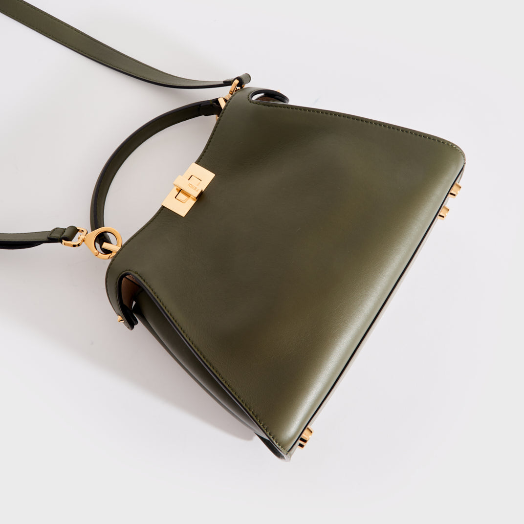Khaki leather sale handbag