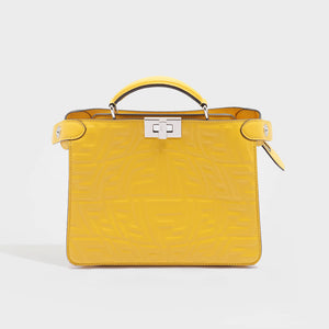 FENDI Peekaboo ISeeU Mini Leather Bag in Yellow
