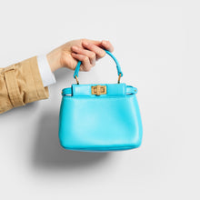 Load image into Gallery viewer, FENDI Peekaboo Iconic XS in Light Blue Nappa Leather