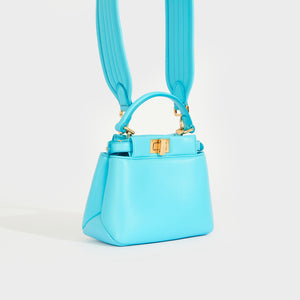 FENDI Peekaboo Iconic XS in Light Blue Nappa Leather