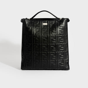 FENDI Peekaboo X-Lite Fit Tote Bag in Black Nappa Leather