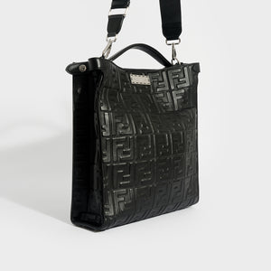 FENDI Peekaboo X-Lite Fit Tote Bag in Black Nappa Leather