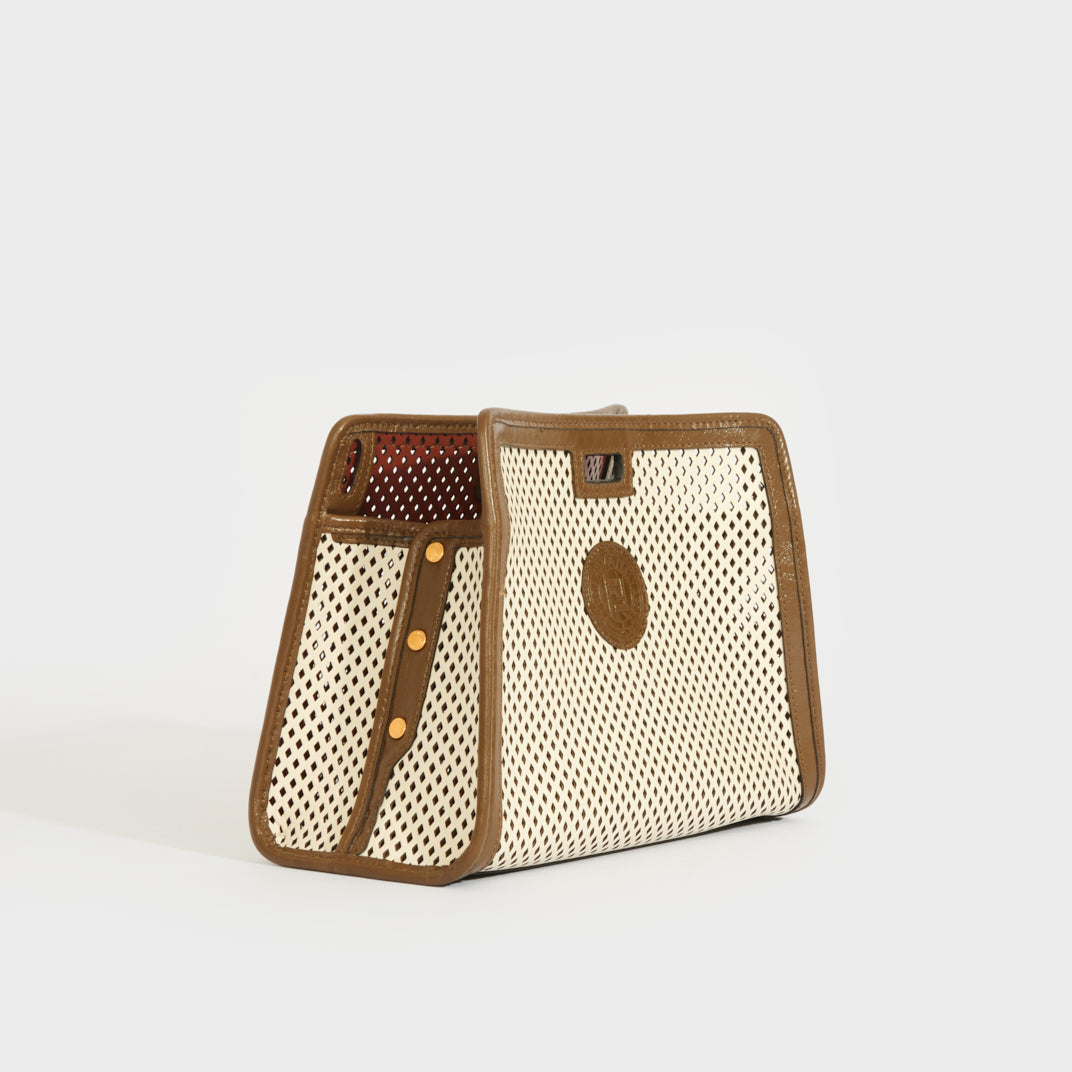 FENDI Peek-A-Boo Defender Leather in White and Brown [ReSale]