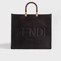 Sunshine Logo-Debossed Leather Tote Bag in Black