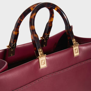 FENDI Sunshine Logo-Debossed Leather Tote Bag