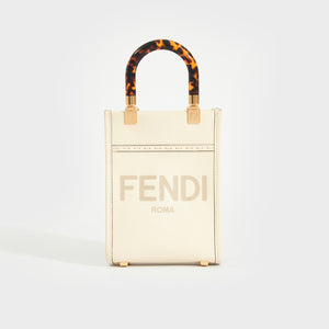 FENDI Sunshine Leather Tote Bag in Burgundy