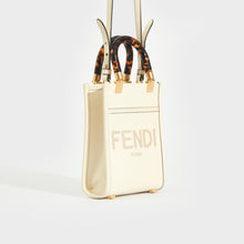 Load image into Gallery viewer, Side view of the. FENDI Sunshine Mini Shopper Bag in Ivory