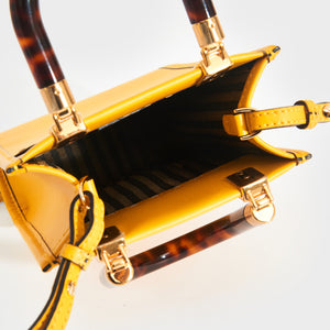 FENDI Sunshine Mini Shopper Bag in Yellow