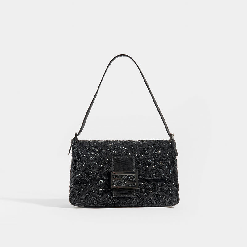 FENDI Vintage Beaded Mama Baguette in Black