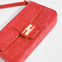 Load image into Gallery viewer, FENDI Vintage Red Leather Baguette Bag - Close Up
