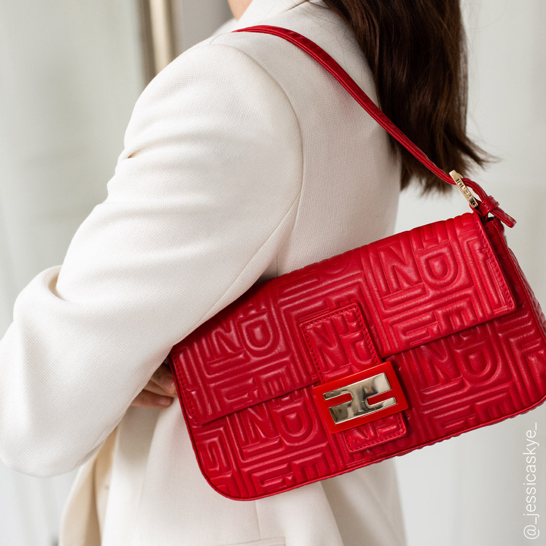 FENDI Vintage Red Leather Baguette Bag | COCOON