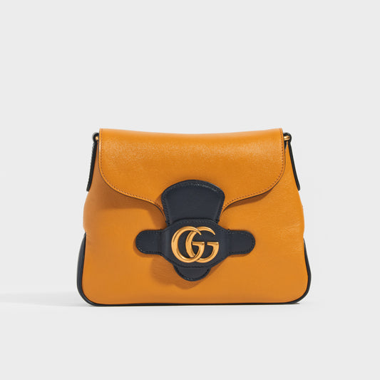 GG Logo Small Crossbody Messenger Bag in Burnt Orange