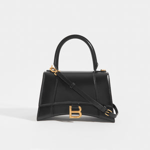 BALENCIAGA Small Hourglass Bag in Black