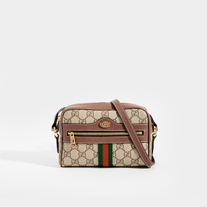 Front view of the GUCCI Ophidia Super Mini Crossbody