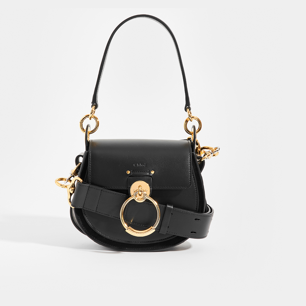 Tess Small Crossbody Bag in Black Leather and Suede [ReSale]